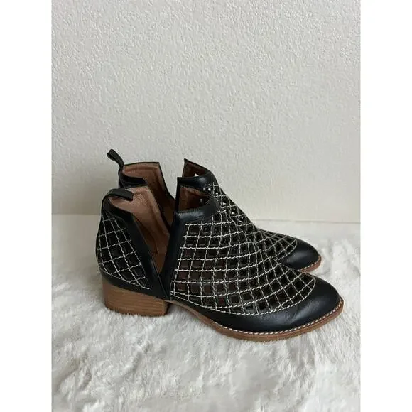 Jeffrey Campbell Taggart Bootie Boots Cage Leather Size 7 - Picture 3 of 13